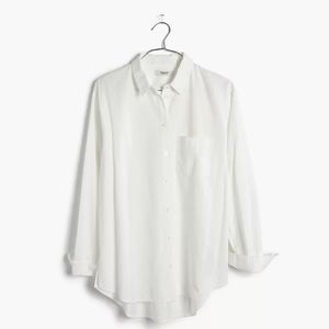 Madewell Drapey Oversized Boyshirt in Pure White